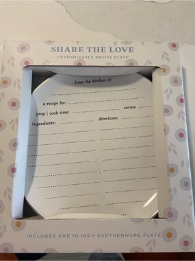 Share The Love Customizable Recipe Plate